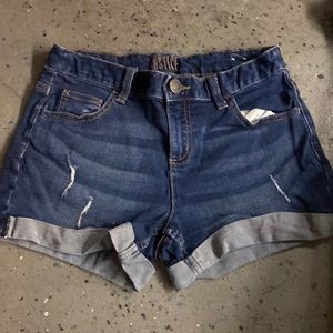 justice size 16 dark blue jean shorts